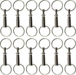 12Pieces Pull Apart Quick Release Keychain Key Rings  