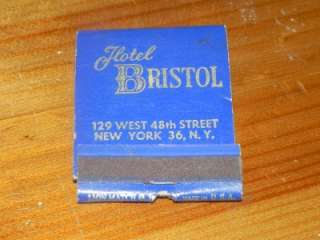 Vtg The Bristol Hotel New York City NYC Times Matchbook  