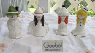 LOVELY COLLECTION OF 4 GOEBEL FIGURINES, UNUSUAL STYLE  