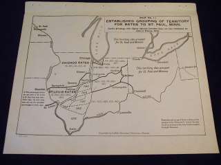 1921 Lg St Paul MN Minnesota RAILROAD Territory MAP  