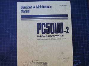 Komatsu PC50UU 2 Operation/Maintenance Manual shop book  
