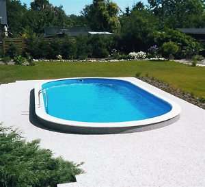 Pool Komplettset oval Ovalform Folie Stahl Swimmingpool  