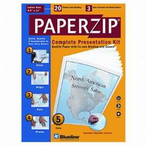  Blueline   Paperzip Binding System/Presentation Kit, 3 