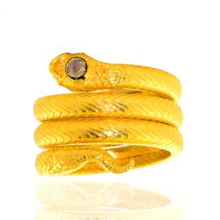   Serpent Bague Rubis et Diamant 18 carat or Jaune, Gold Snake 