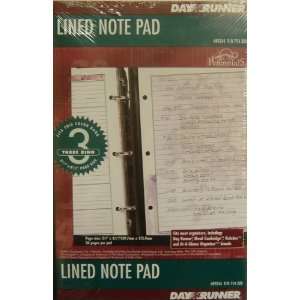  89244 Day Runner Lined Note Pad. 30 Pages Per Pad. Page 
