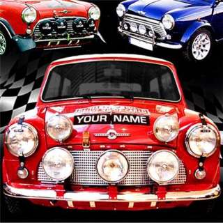 PERSONALISED CLASSIC MINI COOPER WALL CLOCK IN A FRAME  