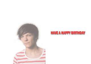 PERSONALISED ONE DIRECTION LOUIS TOMLINSON BIRTHDAY CARD  