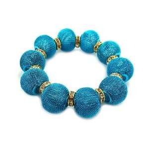 Basketball Wives POParazzi Inspired Mesh Balls Stretch Bracelet Blue 