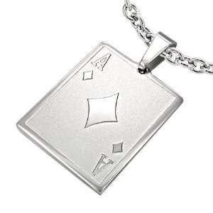 The Stainless Steel Jewellery Shop   Stainless Steel Pendant Ace of 