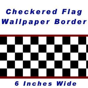 Wallpaper Borders on Checkered Flag Cars Nascar Wallpaper Border 6 Inch  Red