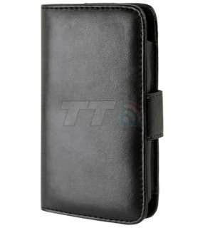 Premium Black Leather Folding Case Cover for Apple iPhone 4 4S 4G 4GS 