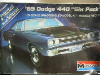 Monogram 1969 Dodge 440 Six Pack Metal Glow Blue 1/24 Kit  