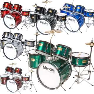 Mendini 5 pcs Child Junior Drum Set +Cymbal+Throne ~Black Blue Red 