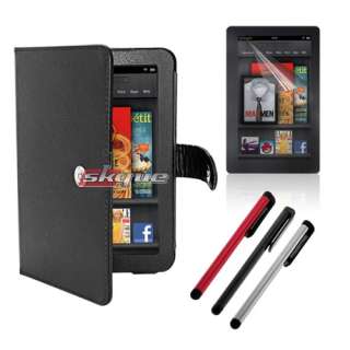    kindle fire tablet leather case lcd film stylus new accessory