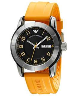  Armani Watch, Mens Orange Rubber Strap AR5872   Emporio Armani 