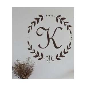  French Vine Monogram Wall Decal Size 12 H, Color Copper 