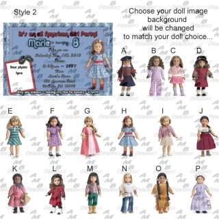 American Girl Birthday invitations + party favors  