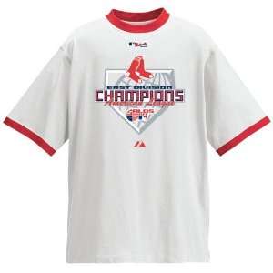 Boston Red Sox American League East Champions White Ringer Tee  