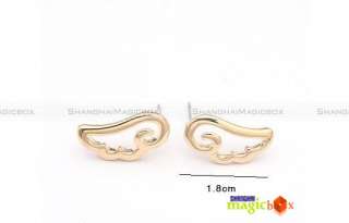 2012 Women Fashion Angel Wings Design Ear Pin Earring Golden Silvery 