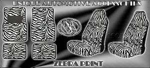 Animal Print Zebra Car Truck FLOOR Mats & Seat Covers  