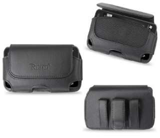 Black Leather Cell Phone Case Pouch AT&T ZTE F160 F 160  