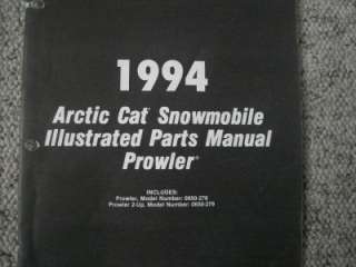 1994 Arctic Cat Snowmobile Parts Manual Catalog Prowler  