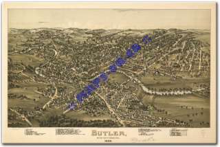 1896 BUTLER PENNSYLVANIA Butler County PA USA MAP CD  