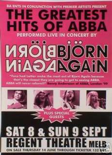 BJORN AGAIN 2004 AUSTRALIAN CONCERT TOUR POSTER (ABBA)  