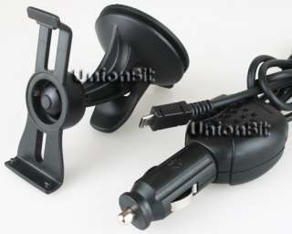 Car Charger+Suction Cup Mount Holder for Garmin nuvi GPS 3750/3760T 
