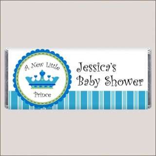 Little Prince Boy Baby Shower Candy Bar Wrapper Favors  