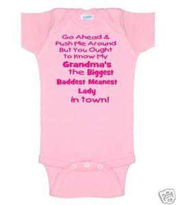 grandma baby onsie clothes t shirt pink funny sayings  