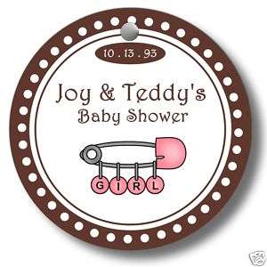 20 Round Baby Shower Personalized Favor Tags Label H  