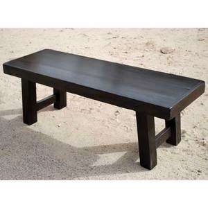 Rustic Solid Wood Black Backless Bench Outdoor Indoor Dining Patio 