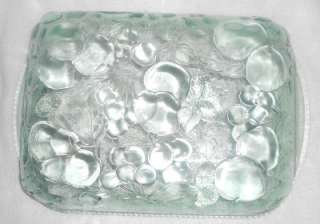   FRUIT PRESSED GLASS CASSEROLE BAKING DISH HEAVY DUTY OVEN PROOF  
