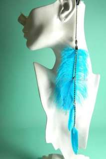   Ostrich Feather Rhinestone Studs ALL COLOR Clip In Hair Extension