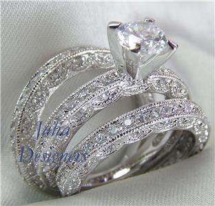 66ct Brilliant Cut Engagement/Wedding Ring Set, Size6  