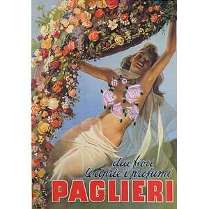  BEAUTIFUL GIRL FLOWERS PAGLIERI ITALIA ITALY ITALIAN 