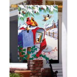  Winter Birds Mail Boxes Letters Large Flag