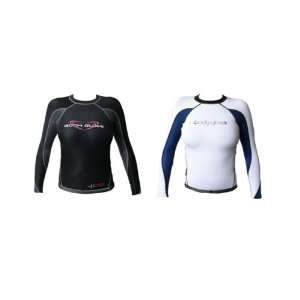 Body Glove Women Aura 1MM Surf Shirt, Black/Charcoal & White/Navy, 7 