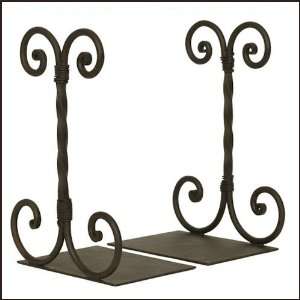Wrought Iron Twirled Scroll Bookends