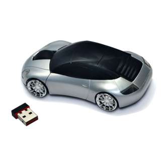 New 2.4GHz Wireless 3D Car Shape Optical Mouse Mice Silver  