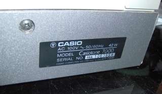 CASIO Casiotone 7000 KEYBOARD synthesizer vintage non midi synthesis 