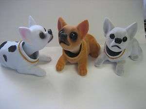 Lot of 3 pc Chihuahua Dogs / Bobbing / Bobble Head Doll  