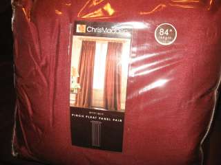 MYSTIQUE RED FAUX SILK DRAPES CHRIS MADDEN 100x84 NEW  