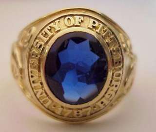 1954 University of Pittsburgh Mans Class Ring, 10K Gold  