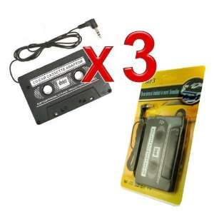  Universal Car Audio Cassette Adapter, Black. Qty: 3 