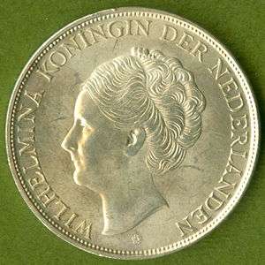 1944 Netherland Antilles Curaco 2 1/2 Gulden Coin Proof. Enclosed in a 