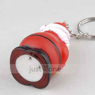 Creative Gifts Mini LED Light Up Colors Flash Cute Santa Claus Key 