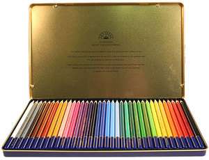 36 FANTASIA COLORED PENCILS IN TIN STORAGE CASE ~For ART, DRAWING 