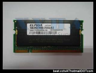 Elpida DDR 1GB 1024MB Pc 2700s 333Mhz Laptop Memory RAM Sodimm  